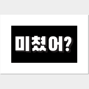 미쳤어? (michyeosseo) Are you crazy? Korean hangeul text kpop Posters and Art